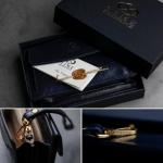 Leren Herenhandtas Clutch tas Heren Polstas Handgemaakt Italiaanse Volnerfleer, Blauw