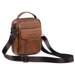 hengwin Lederen schoudertas voor heren, kleine schoudertas voor mannen, zakelijke tas, messenger bag, polstas, mobiele telefoon, riemtas, reistas met riem lus