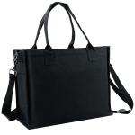 Canvas Tote Bag, Grote Schouder Hobo Bags Crossbody Bag Travel Tote Handtas alles tas met brede riem, Zwart, L