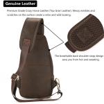 newsbirds Heren echt lederen borsttas schoudertas sport outdoor schoudertas wandelrugzak, 9455 donkerbruin, Retro