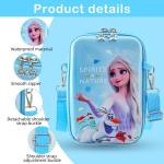 Kinderhandtas voor meisjes, tas Frozen schoudertas voor meisjes, ijskoningin, cadeau meisje, prinses, schoolrugzak met verstelbare riem voor meisjesdecoratie, lichtblauw