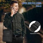 BAIGIO Schoudertas heren schoudertas Oxford kleine herentas crossbody messenger tas met iPad-vak en verstelbare schouderriem, zwart-u, Hedendaags