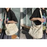 Chirest Messenger-tas, grote hobo-schoudertas met meerdere zakken, canvas schoudertas voor dames en heren