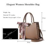 Ruime Mode Womens Totes Handtas Satchel Schoudertas Lichtgewicht Top Handvat Tas PU Lederen Crossbody Tas, Kaki