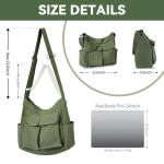 Tibroni Canvas Messenger Bag grote, casual vintage tote bag esthetiek, crossbody tas met meerdere zakken, schoudertas heren met grote capaciteit, voor reizen, werk, school, winkele