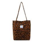 Koord Tas Womens Grote Corduroy Tote Bag Vrouwen Schouder Handtassen voor School Winkelen Werk College Casual, Leo (stad), 40x35x11 cm, Shopper