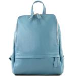Modamoda.de T138 Italiaanse damesrugzak van leer, babyblauw, Medium