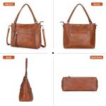 BAIGIO 2-delige handtas dames schoudertas grote shopper tassen PU lederen schoudertas draagtas hengseltas geschenk tas tas set met portemonnee ritssluiting voor kantoor winkelen re