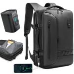 Vacpack Rugzak, 16 Gallon Uitzetbare Vacuümrugzak met Verzegeld Compressiesysteem voor Reis, Airback Carry On, Zwart-met luchtpomp, L