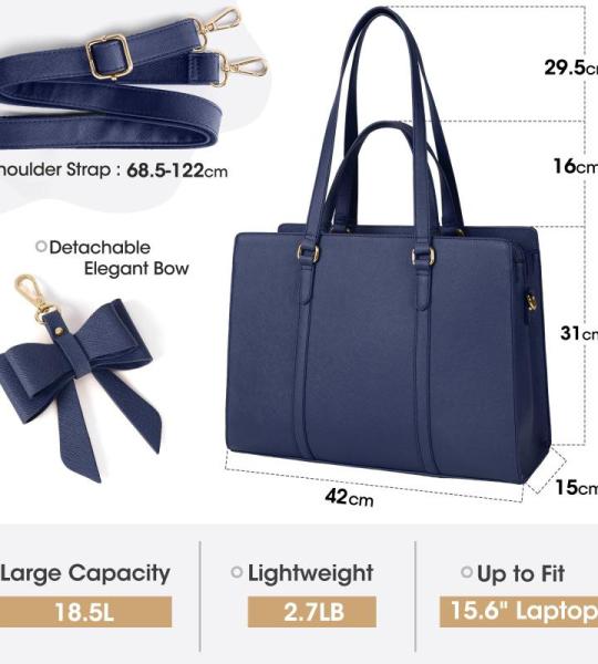 Handtas voor dames, shopper, grote zwarte tas voor dames, laptoptas, voor 15,6 inch (ca. 39,6 cm), PU-leer, schoudertas, werktas voor zakelijk, werk of school, geel en bruin.