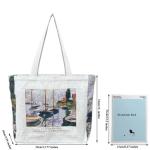 canvas draagtas esthetisch - draagtas met ritssluiting en binnenzak door schoudertassen voor dames winkelen, school