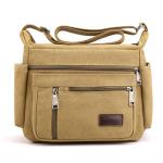 CHDWEY Umhängetaschen für Herren Casual Männer Umhängetasche Hohe Qualität Vintage Crossbody Bag Man Messenger Bag Leinwand Männliche Business Handtaschen(Khaki)