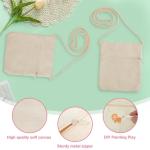 6 stuks stoffen tassen om te schilderen - Linnen portemonnee met ritssluiting 18x13 cm - Stoffen tas om te schilderen voor kinderverjaardag schoolgeschenk (Beige)