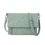 Schoudertas voor dames, schoudertas met ritssluiting, crossbody tas, leren handtas, klein, dagrugzak, munt, Crossbody