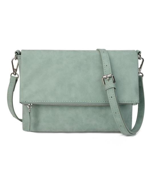 Schoudertas voor dames, schoudertas met ritssluiting, crossbody tas, leren handtas, klein, dagrugzak, munt, Crossbody