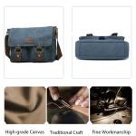 FANDARE Canvas Messenger Bag Schoudertas 7,9 inch iPad Tas Schoudertas Unisex Canvas Tas Werktas voor Mannen en Vrouwen, Heren/Dames Reizen Schoudertas