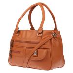Grote schoudertas voor dames in lederlook, lichtblauw, 32 x 24 x 12 cm, Schoudertas