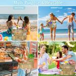 Grote strandtas van mesh voor dames, draagbaar, XXL familie, strandtas voor dames, opvouwbaar en herbruikbaar, grote nettas voor het strand, voor zand, zwemmen, reizen, winkelen, K