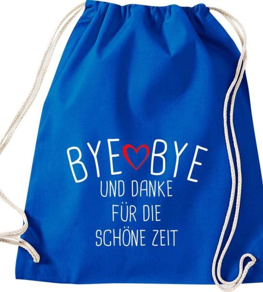 Shirtinstyle Gymtas, bye bye en dank voor de mooie tijd, opvoeder, leraar, leraren, gymtas, tas, schooltas, kleuterschool