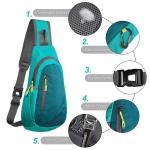 Small Sling Bag Lightweight Crossbody Bag for Women Rucksack for Men Running Backpack Travel Chest Pack Shoulder Daypack for Gym Work Sports Hiking Outdoor Green/Dark Green