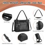 BAIGIO 2-delige handtassen voor dames, schoudertas, grote shoppertas, PU-leer, schoudertas, draagtas, hengseltas, cadeau, tote bag set met portemonnee, ritssluiting, voor kantoor, 