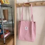 Grote schoudertas voor dames, corduroy schoudertas, strandtas, crossbody tas, shopper, tote bag, boodschappentas, handtas, shopper voor werk, winkelen, school, roze