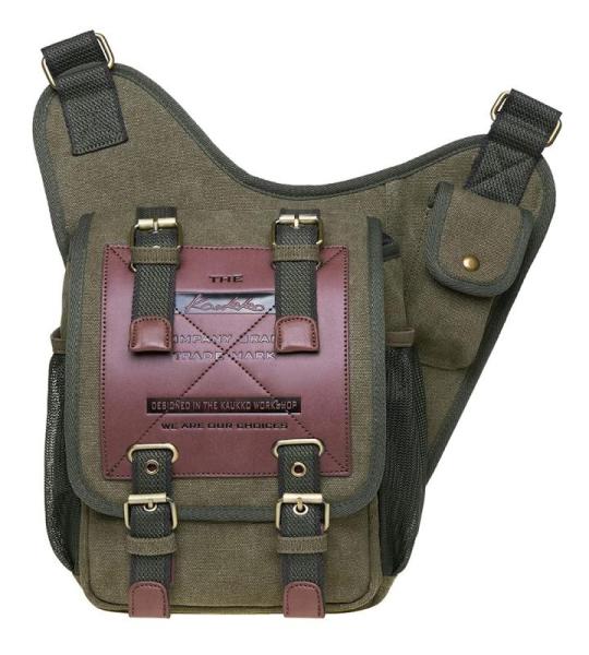 KAUKKO Canvas Tactical Vintage Borsttas Tactical Schoudertas