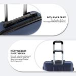 BEIBYE Koffer met harde schaal, trolley, rolkoffer, reiskoffer, veiligheid, cijferslot, dubbele wielen, ABS-materiaal, handbagage, 4 wielen, M-L-XL-set, donkerblauw, hardshell trol
