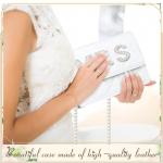 Mrs Clutch voor dating portemonnee voor de bruid met glinsterende diamanten, leren bruiloftsbruid, cadeau voor vrijgezellenfeest, afstudeercocktails, verloving avond, Wit