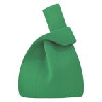 Vrouwen Handvat Tassen Polsbandjes Effen Kleur Gift Bag Cross-Body Gebreide Mouw Knoop Tas Kleine Leuke Draagbare Portemonnee Opvouwbare Tote, Groen, Solid-groen