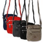 imppac DrachenLeder OTJ215S Schoudertas voor dames en heren, zwart nylon, 15 x 8 x 18 cm