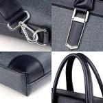 CHDWEY Umhängetaschen für Herren Canvas Leder Messenger Bag, Herren Aktentasche für Reisebürogeschäft, passend für 14 Zoll Laptop (Schwarz, Blau) Geeignet für Arbeit/Schule/