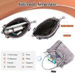 BAIGIO 2-delige handtassen voor dames, schoudertas, grote shoppertas, PU-leer, schoudertas, draagtas, hengseltas, cadeau, tote bag set met portemonnee, ritssluiting, voor kantoor, 