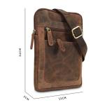 LEABAGS Lederen schoudertas voor dames en heren, messenger bag met schouderriem, schoudertas, werktas, draagtas, handtas, echt leren tas, vintage roodbruin, Vintage roodbruin, Bohe