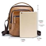 CHDWEY Umhängetaschen für Herren Männer Echtes Ledertasche Crossbody Taschen for Männer Messenger Bag Man Leder Umhängetaschen Männliche Handtaschen(Auburn)