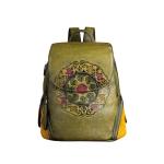 VVHUDA Retro lederen rugzak voor dames, casual rugzak met hoge capaciteit, lederen schoudertas voor winkelen, reizen (kleur: geel) klein cadeau