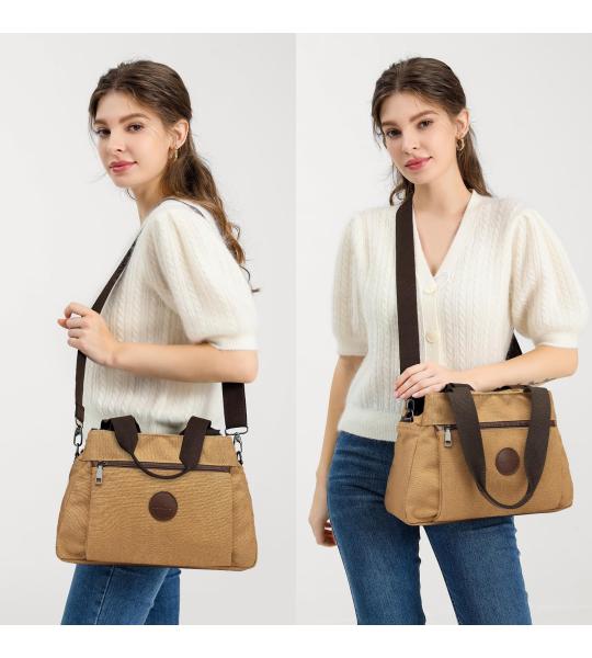 Canvas Handtas Vrouwen Hobo Schoudertas Vintage Top Handvat Crossbody Tas Casual Multifunctionele Tote Tas Voor Werken Winkelen