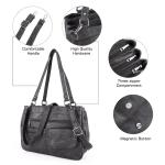 Leren dameshandtas, schoudertas, handtassen, waterdichte draagtas, multifunctionele hengseltas, schoudertas, groot, voor werk, school, shopper, reizen, Beau Noir, Modieus