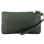 - T193 - Italiaanse clutch polstas leer small, zwartgroen, Small