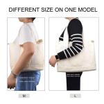 Middelgrote handtas voor dames, canvas, tas, schoudertas, shopper voor boeken, dagelijks gebruik, werk, beige, M(33cmx30cmx16cm)