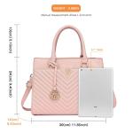 Handtassen voor dames, chique V-gewatteerde damestassen met handvat aan de bovenkant met gouden hardware, grote PU-lederen draagtas voor werk, school, reizen, roze