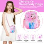 Schoudertas voor meisjes, ijskoningin, schoudertas, meisjes, ritssluiting, schoudertas, kinderen, cartoon, tas, meisjes, verstelbare schouderriem, cadeaus voor meisjes, modieuze ta
