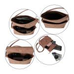 Schoudertas voor dames, schoudertas met ritssluiting, crossbody tas, leren handtas, klein, dagrugzak, Oak Red