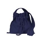 Dames schoudertas/buideltas - met gevlochten band - middeleeuwen - canvas - blauw