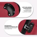 BEIBYE Harde koffer, trolleykoffer, rolkoffer, reiskoffer, handbagage, 4 wielen, M/L/XL, wijnrood