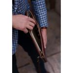 Groot Leren Herenhandtas Clutch tas Heren Polstas Handgemaakt Italiaanse Volnerfleer, Bruin