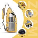 ZOMAKE Borstzak voor heren, diefstalbestendig, 8 liter, crossbody bag voor mannen, vrouwen, heren, schoudertas, slingbag voor outdoor, fietsen, reizen, wandelen (bijengeel)