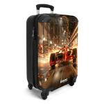 NoBoringSuitcases.com Kinderkoffer, handbagage, harde koffer met TSA-slot, jongens en meisjes, trolley, reiskoffer, draagtas, rolkoffer, klein of middelgroot, 45 rode raceauto, kin