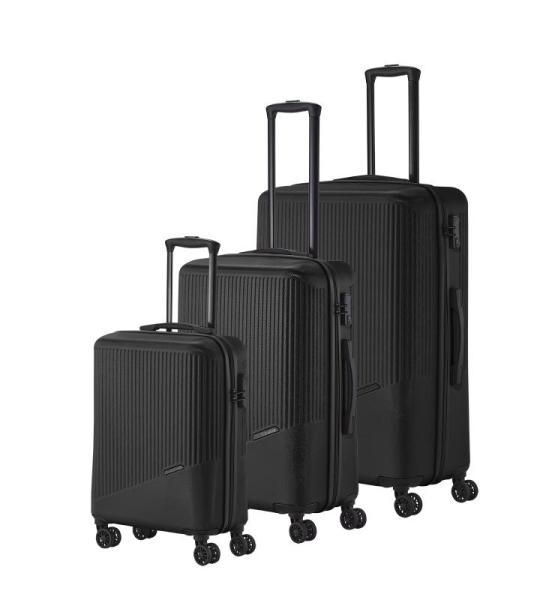 Travelite 4-Rad Koffer Set 3 teilig Größen L/M/S, Gepäck Serie Bali: ABS Hartschalen Trolleys mit TSA Kombinationsschloss (Handgepäck Koffer ohne TSA)