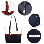 dames handtas meerkleurig gestreept schoudertas Shopper (marineblauw)